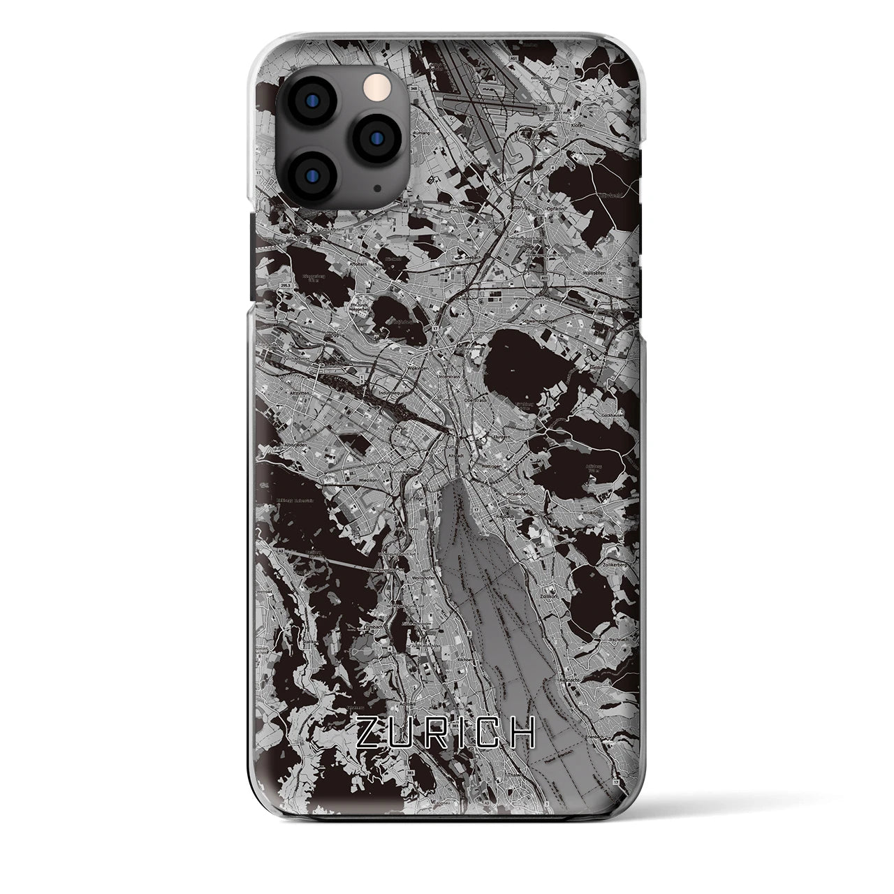 【チューリッヒ（スイス）】地図柄iPhoneケース（クリアタイプ）