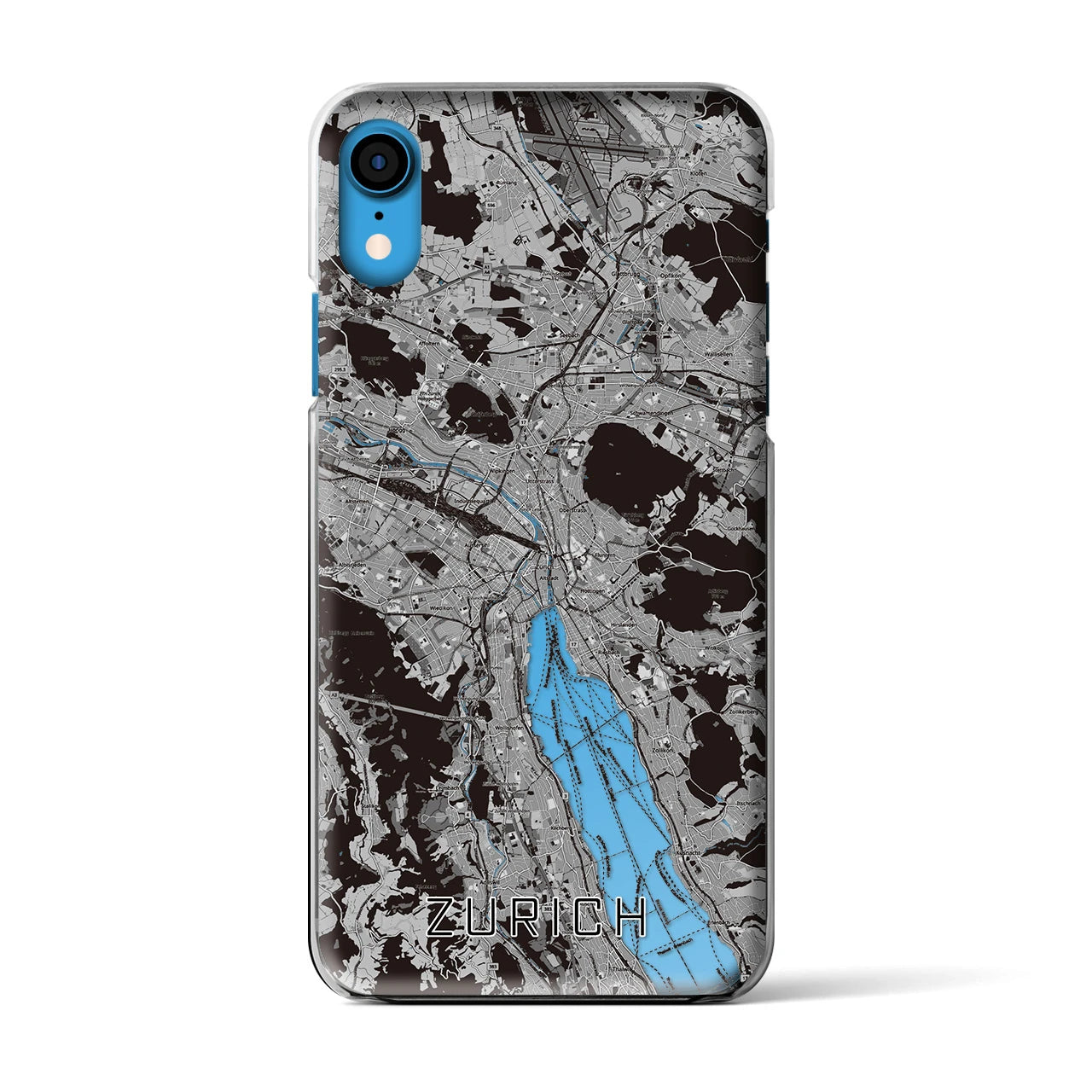 【チューリッヒ（スイス）】地図柄iPhoneケース（クリアタイプ）
