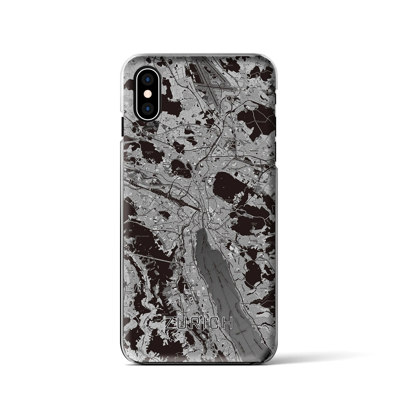 【チューリッヒ（スイス）】地図柄iPhoneケース（クリアタイプ）