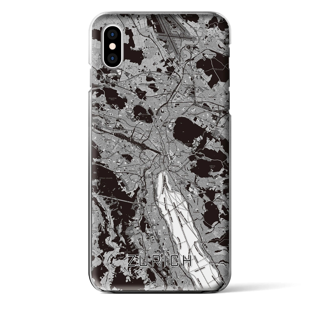 【チューリッヒ（スイス）】地図柄iPhoneケース（クリアタイプ）