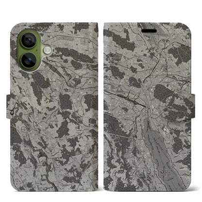 【チューリッヒ（スイス）】地図柄iPhoneケース（手帳タイプ）