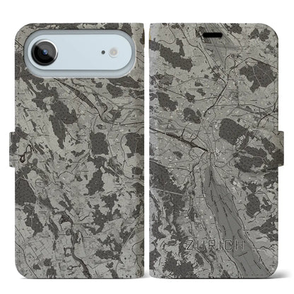 【チューリッヒ（スイス）】地図柄iPhoneケース（手帳タイプ）