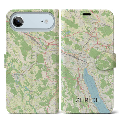 【チューリッヒ（スイス）】地図柄iPhoneケース（手帳タイプ）