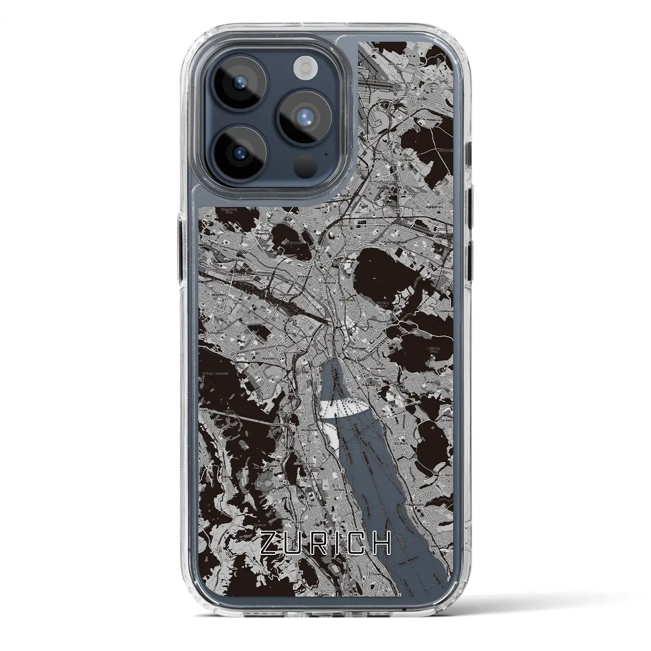 【チューリッヒ（スイス）】地図柄iPhoneケース（MagSafeタイプ）