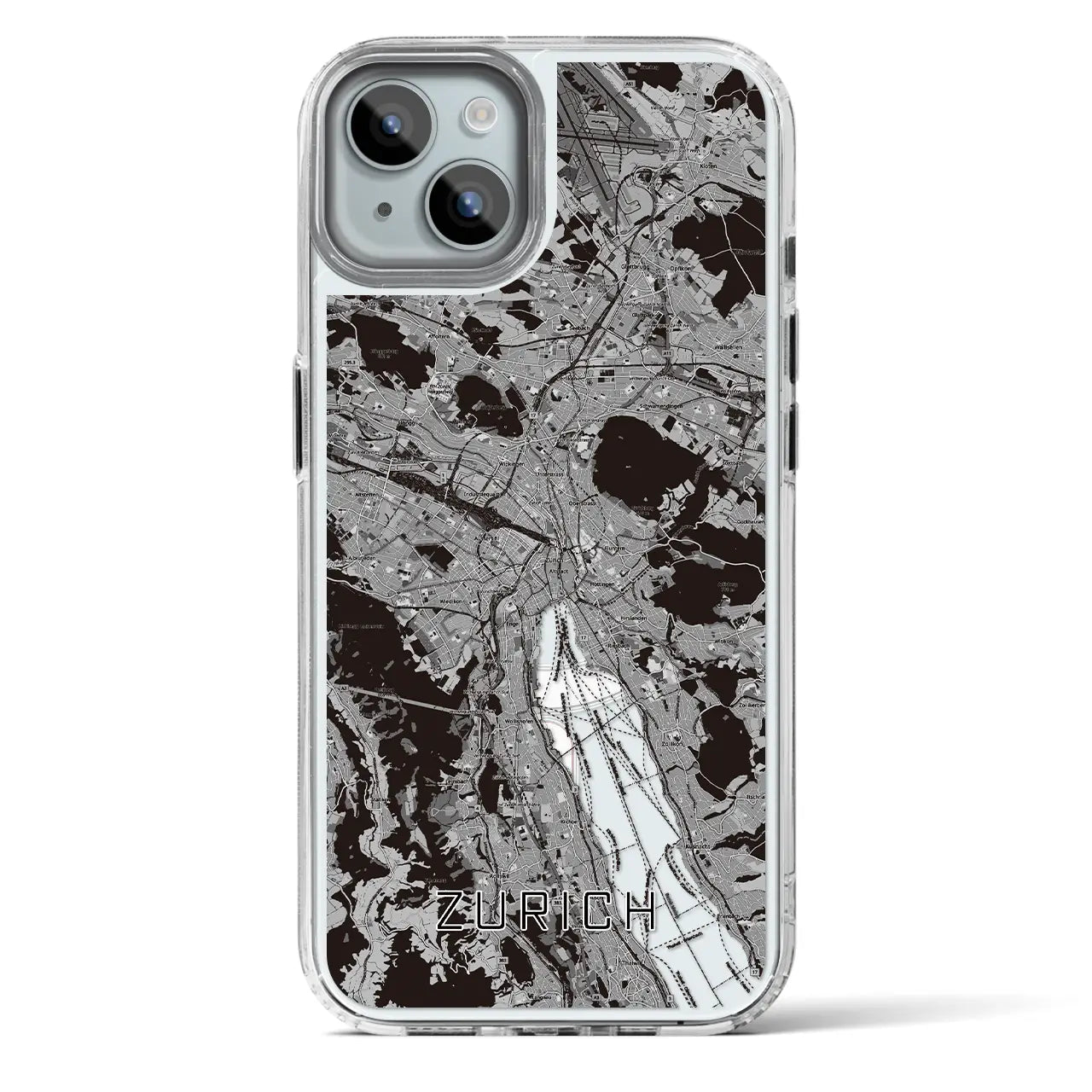 【チューリッヒ（スイス）】地図柄iPhoneケース（MagSafeタイプ）