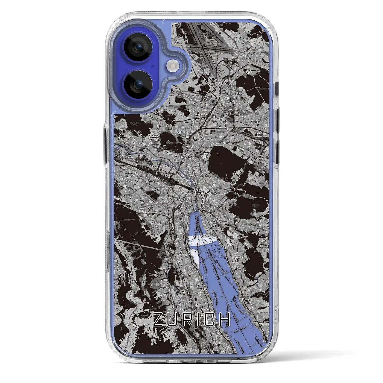 【チューリッヒ（スイス）】地図柄iPhoneケース（MagSafeタイプ）