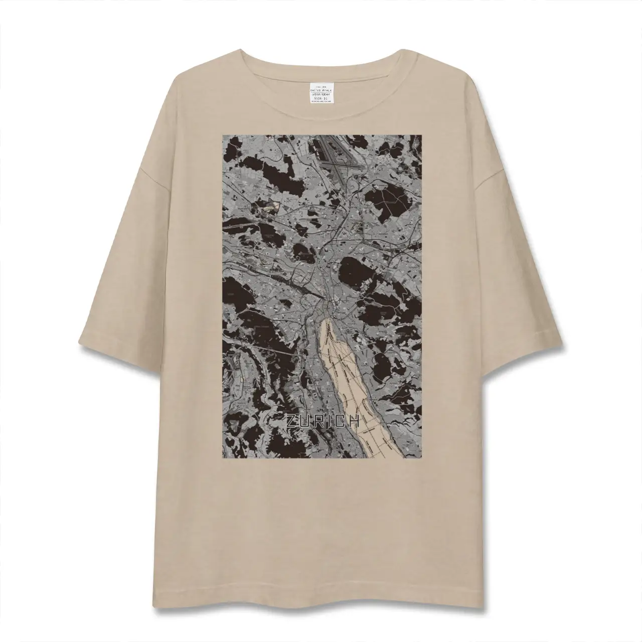 【チューリッヒ（スイス）】地図柄ビッグシルエットTシャツ
