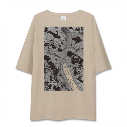 【チューリッヒ（スイス）】地図柄ビッグシルエットTシャツ