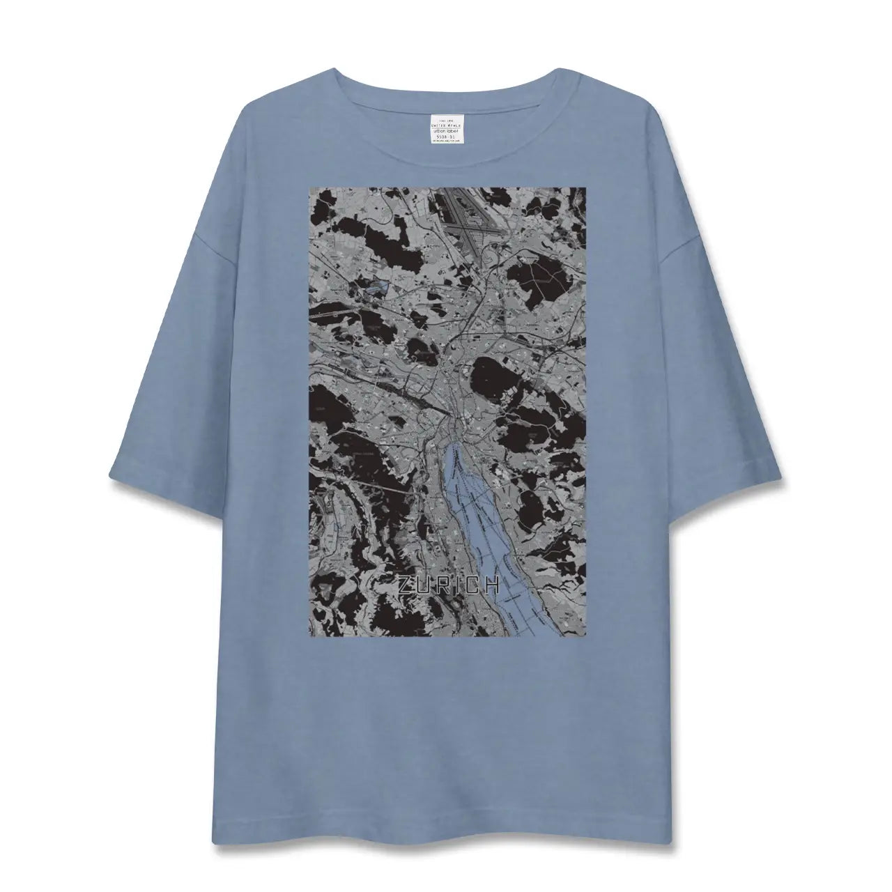 【チューリッヒ（スイス）】地図柄ビッグシルエットTシャツ