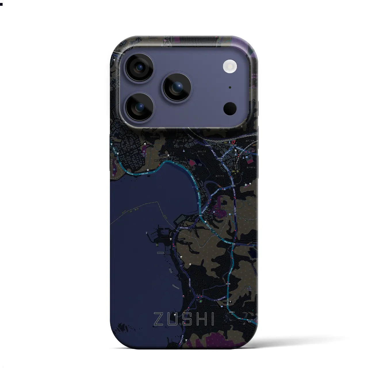 【逗子（神奈川県）】地図柄iPhoneケース（バックカバータイプ）