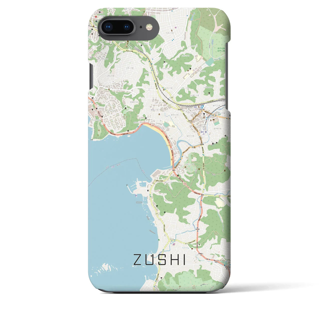 【逗子（神奈川県）】地図柄iPhoneケース（バックカバータイプ）