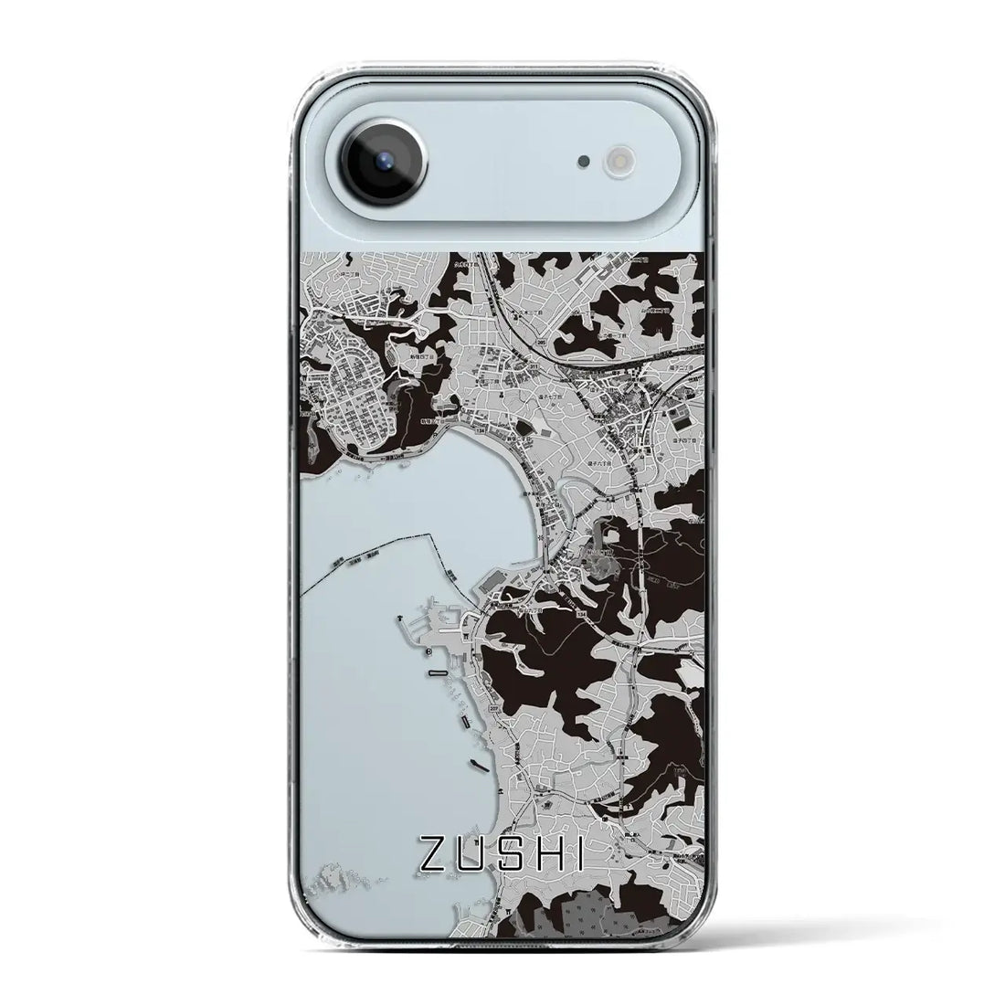 【逗子（神奈川県）】地図柄iPhoneケース（クリアタイプ）モノトーン・iPhone 17 Pro Max 用