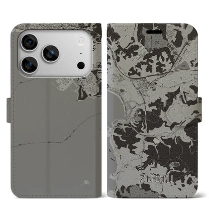 【逗子（神奈川県）】地図柄iPhoneケース（手帳タイプ）