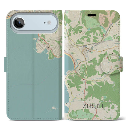 【逗子（神奈川県）】地図柄iPhoneケース（手帳タイプ）