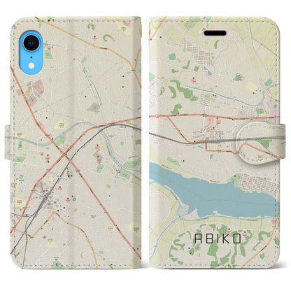 【我孫子（千葉県）】地図柄iPhoneケース（手帳タイプ）ナチュラル・iPhone XR 用