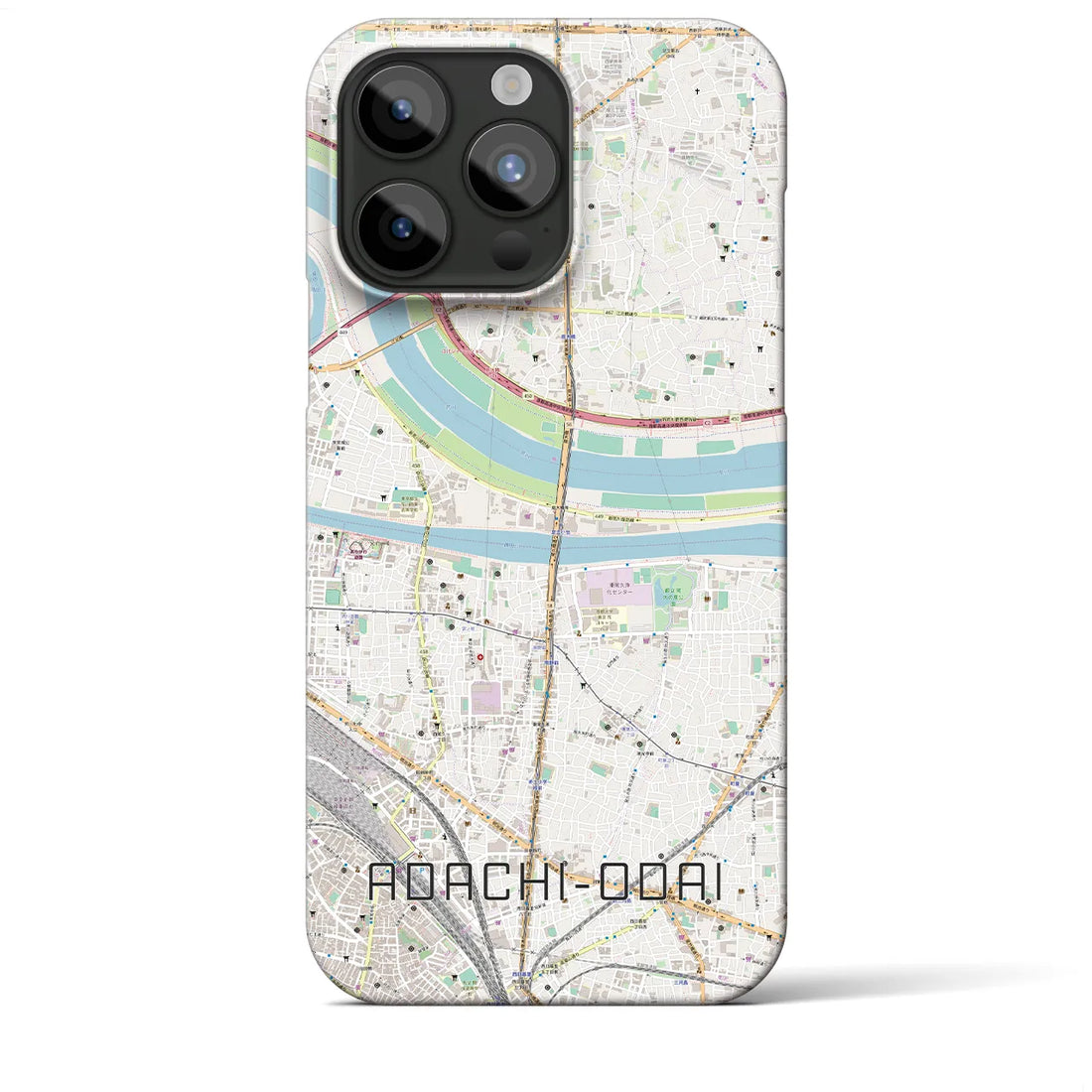 【足立小台】地図柄iPhoneケース（バックカバータイプ・ナチュラル）iPhone 15 Pro Max 用