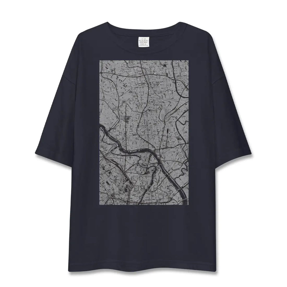 【足立(東京都)】地図柄ビッグシルエットTシャツ