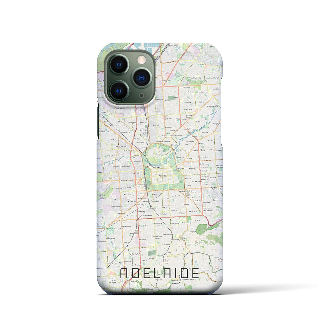 【アデレード】地図柄iPhoneケース（バックカバータイプ・ナチュラル）iPhone 11 Pro 用