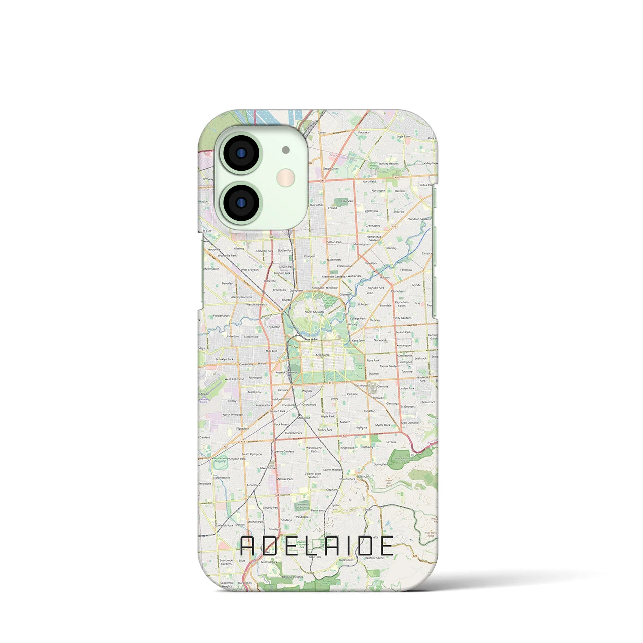 【アデレード】地図柄iPhoneケース（バックカバータイプ・ナチュラル）iPhone 12 mini 用