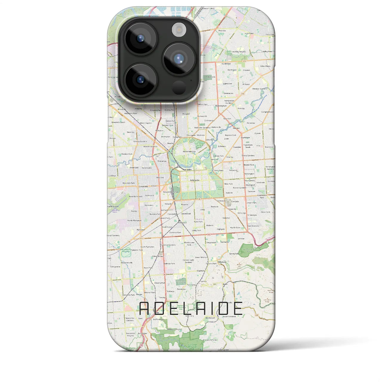 【アデレード】地図柄iPhoneケース（バックカバータイプ・ナチュラル）iPhone 15 Pro Max 用