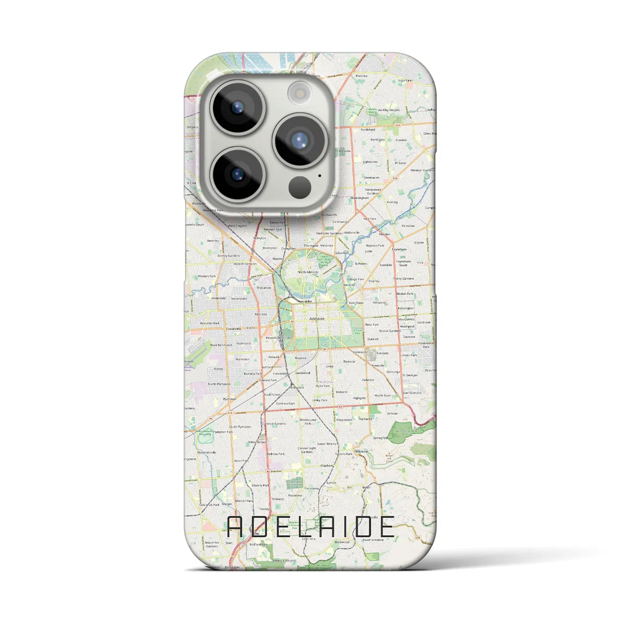 【アデレード】地図柄iPhoneケース（バックカバータイプ・ナチュラル）iPhone 15 Pro 用