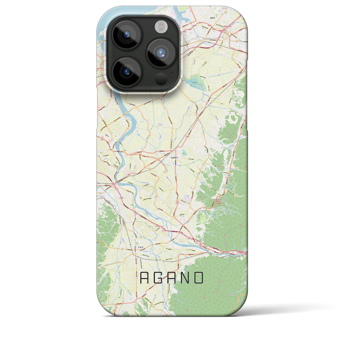 【阿賀野】地図柄iPhoneケース（バックカバータイプ・ナチュラル）iPhone 15 Pro Max 用