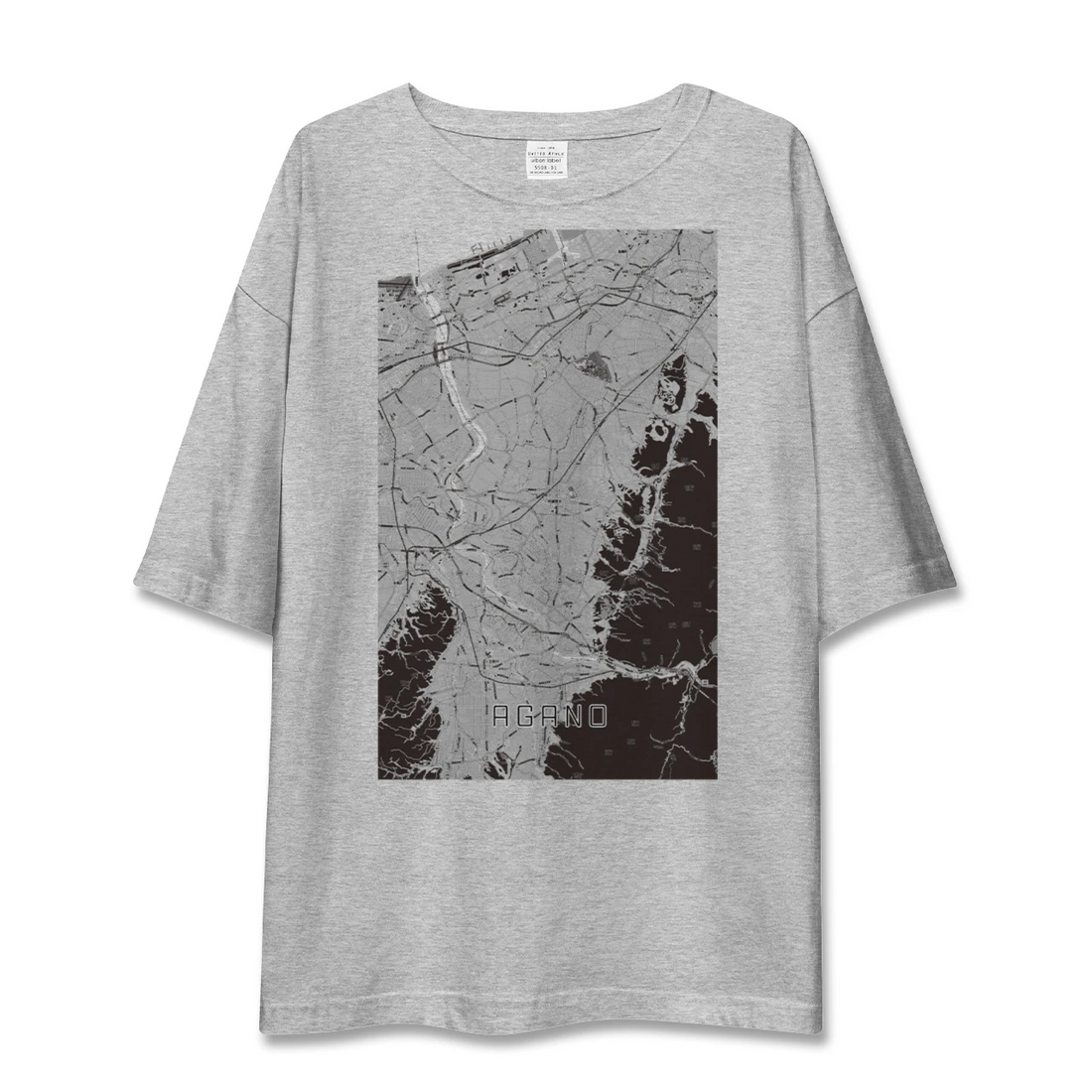 【阿賀野(新潟県)】地図柄ビッグシルエットTシャツ
