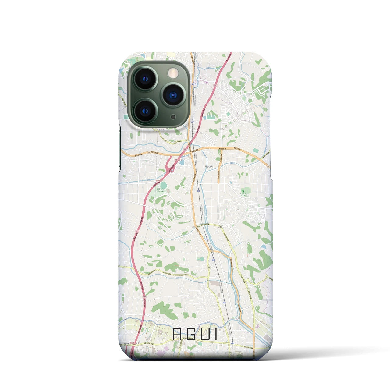 【阿久比】地図柄iPhoneケース（バックカバータイプ・ナチュラル）iPhone 11 Pro 用
