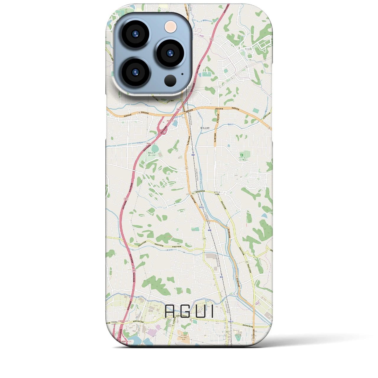 【阿久比】地図柄iPhoneケース（バックカバータイプ・ナチュラル）iPhone 13 Pro Max 用
