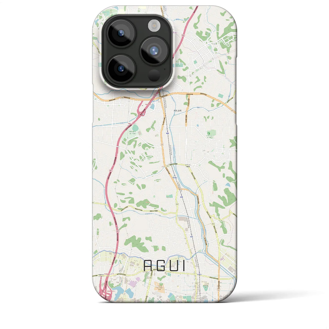 【阿久比】地図柄iPhoneケース（バックカバータイプ・ナチュラル）iPhone 15 Pro Max 用