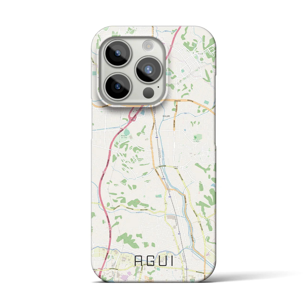 【阿久比】地図柄iPhoneケース（バックカバータイプ・ナチュラル）iPhone 15 Pro 用