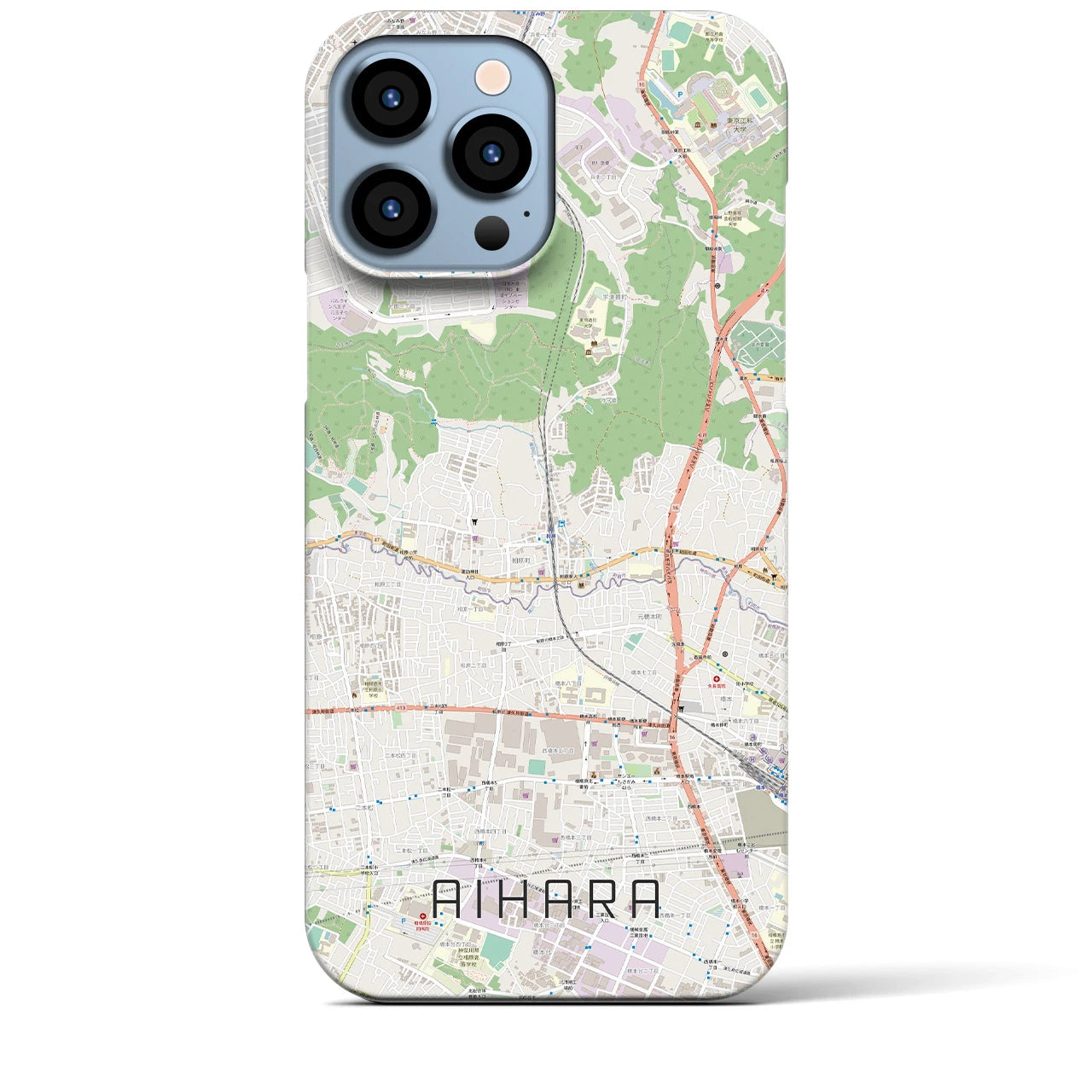 【相原】地図柄iPhoneケース（バックカバータイプ・ナチュラル）iPhone 13 Pro Max 用