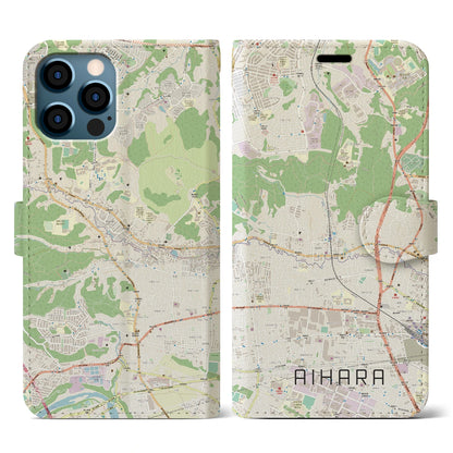 【相原（東京都）】地図柄iPhoneケース（手帳タイプ）ナチュラル・iPhone 12 / 12 Pro 用