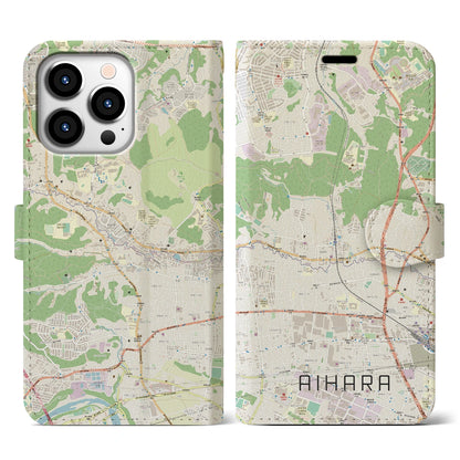 【相原（東京都）】地図柄iPhoneケース（手帳タイプ）ナチュラル・iPhone 13 Pro 用