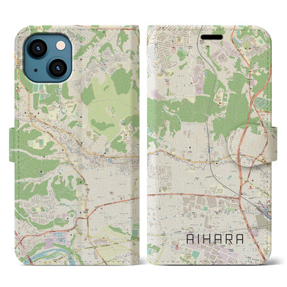 【相原（東京都）】地図柄iPhoneケース（手帳タイプ）ナチュラル・iPhone 13 用