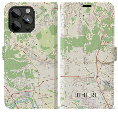 【相原（東京都）】地図柄iPhoneケース（手帳タイプ）ナチュラル・iPhone 15 Pro Max 用