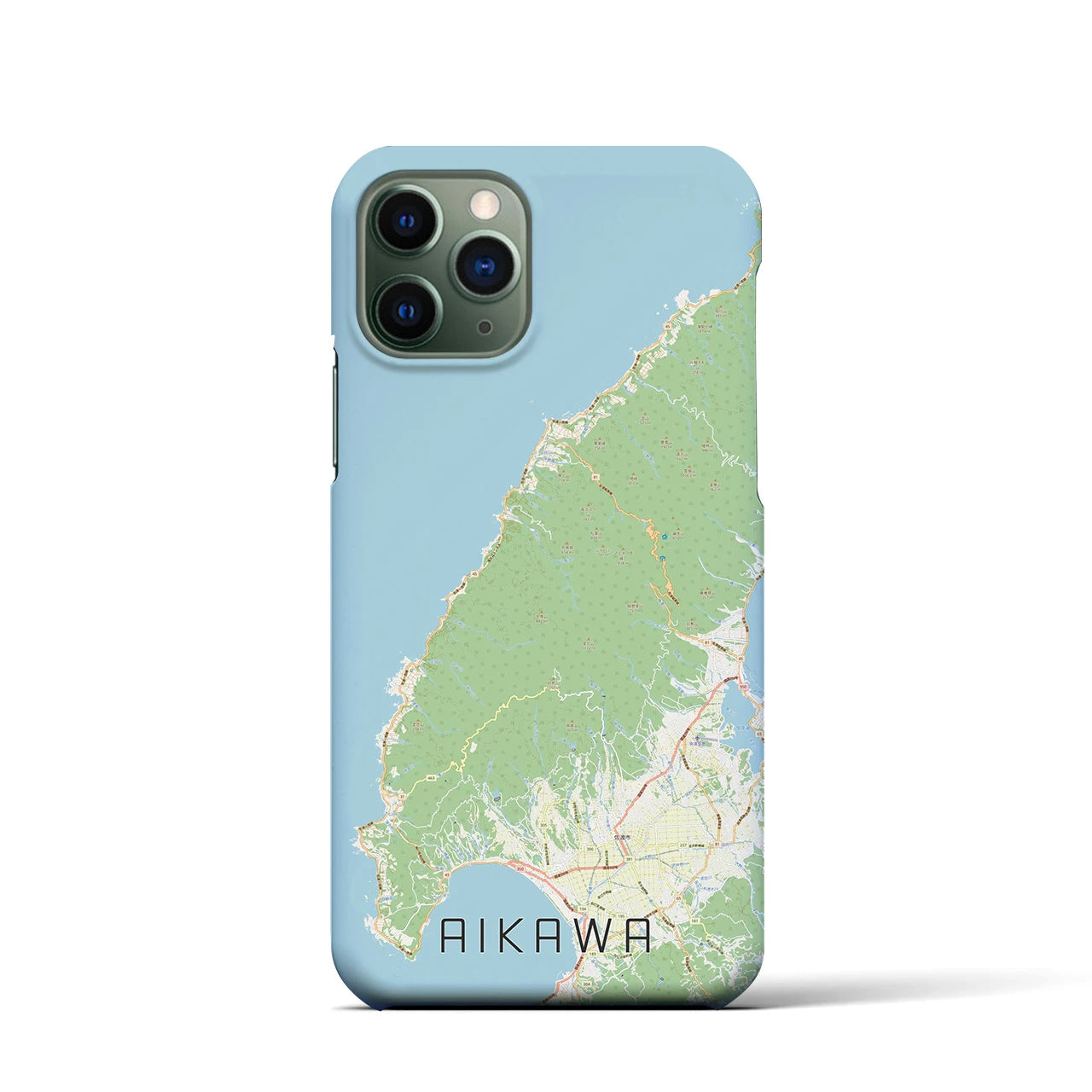 【相川】地図柄iPhoneケース（バックカバータイプ・ナチュラル）iPhone 11 Pro 用