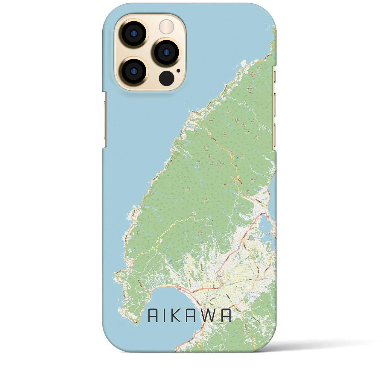 【相川】地図柄iPhoneケース（バックカバータイプ・ナチュラル）iPhone 12 Pro Max 用