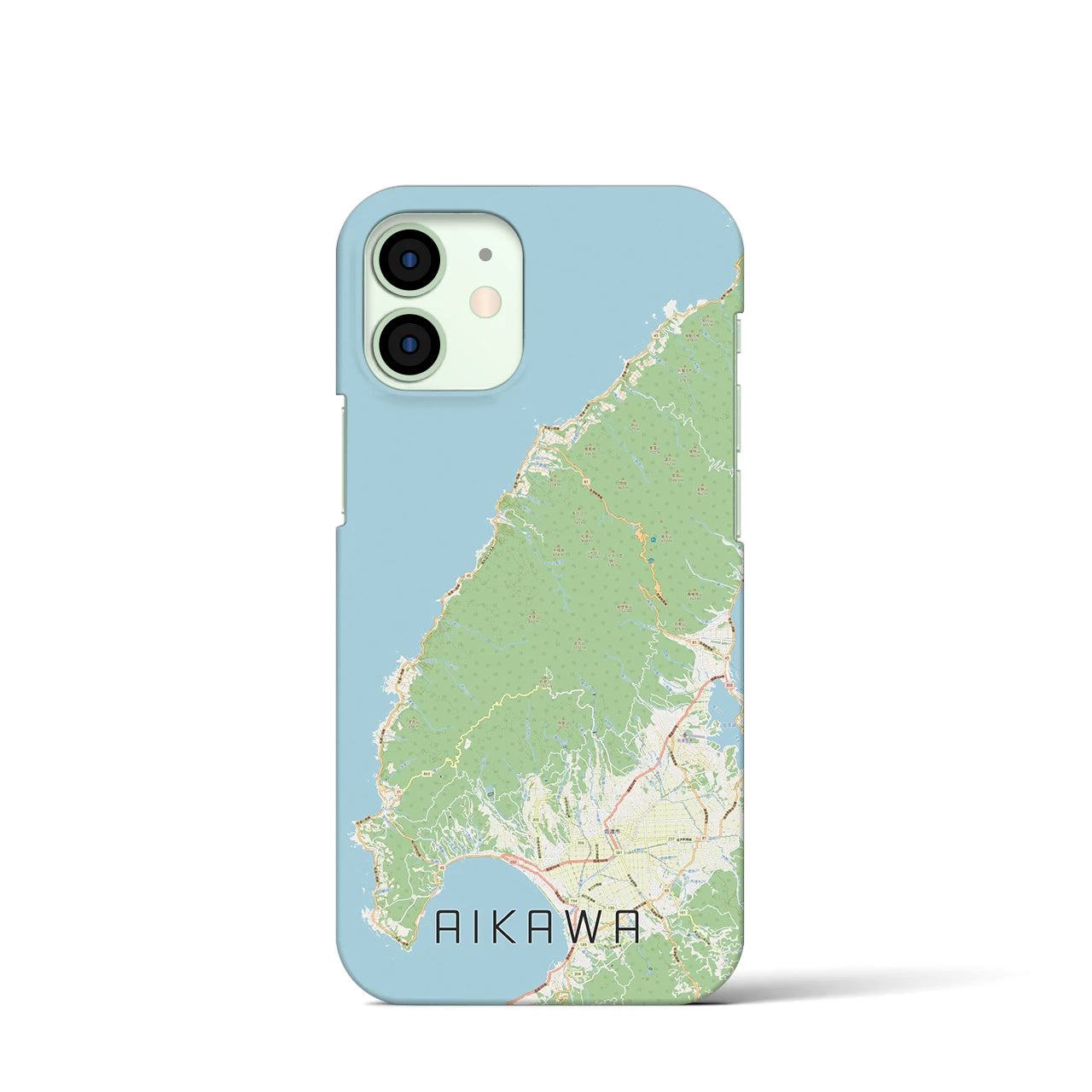 【相川】地図柄iPhoneケース（バックカバータイプ・ナチュラル）iPhone 12 mini 用