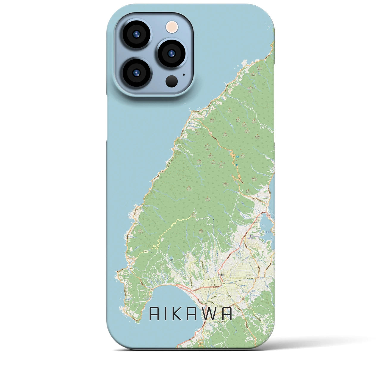 【相川】地図柄iPhoneケース（バックカバータイプ・ナチュラル）iPhone 13 Pro Max 用