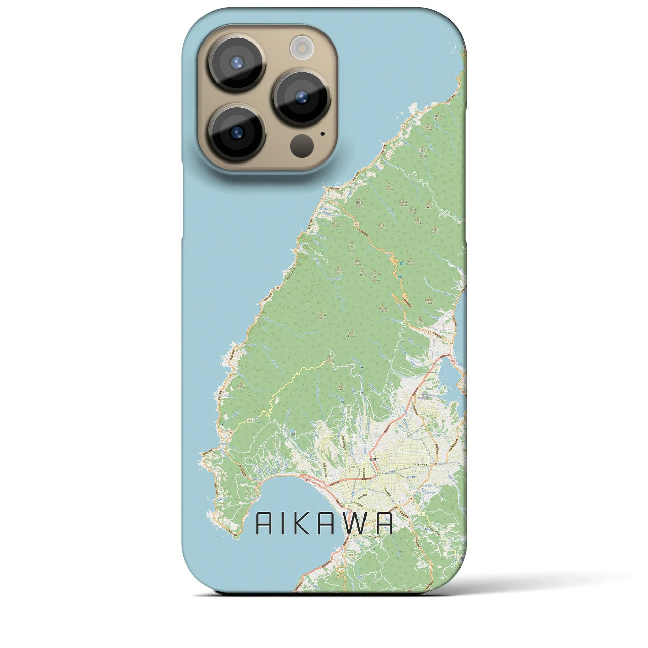 【相川】地図柄iPhoneケース（バックカバータイプ・ナチュラル）iPhone 14 Pro Max 用