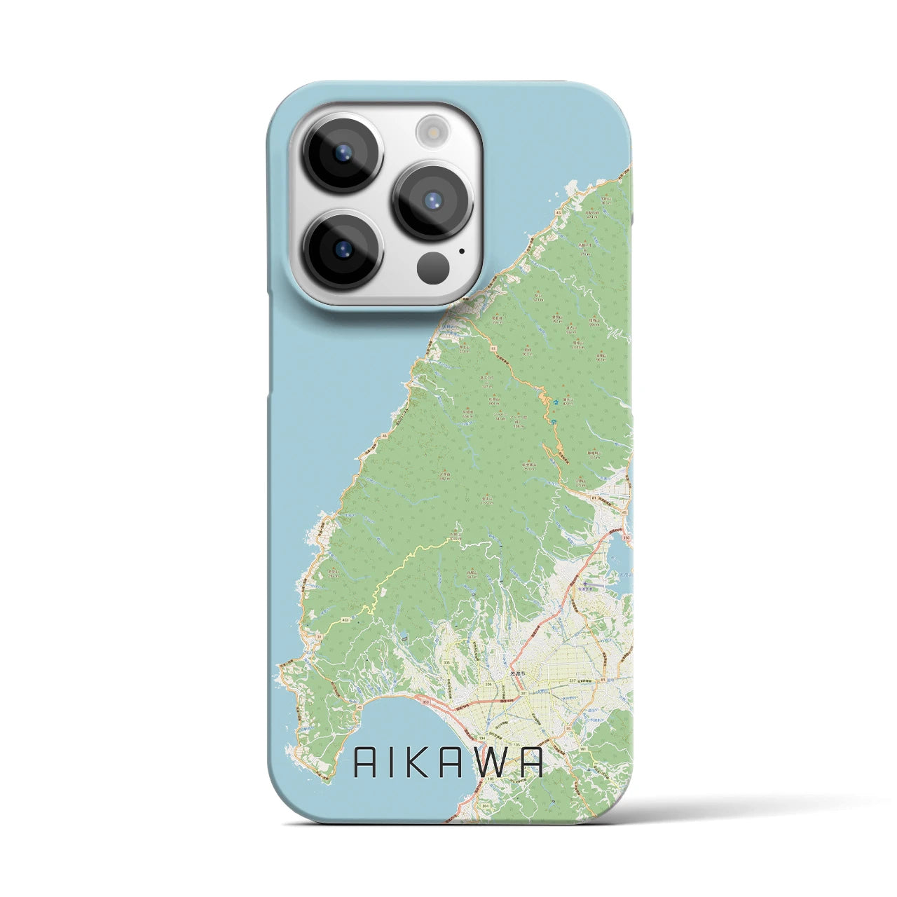 【相川】地図柄iPhoneケース（バックカバータイプ・ナチュラル）iPhone 14 Pro 用