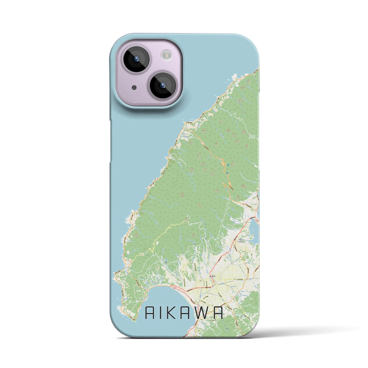 【相川】地図柄iPhoneケース（バックカバータイプ・ナチュラル）iPhone 14 用