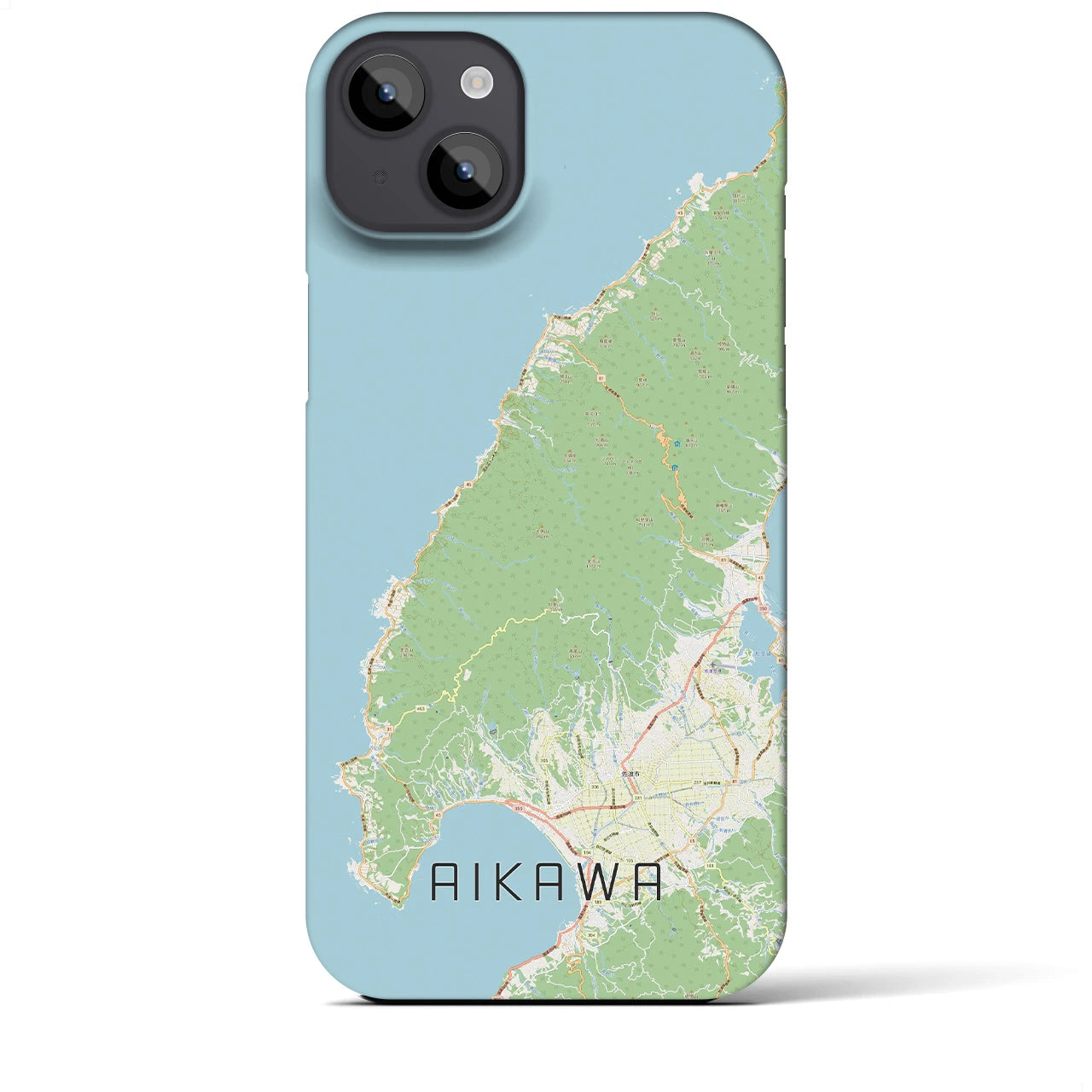 【相川】地図柄iPhoneケース（バックカバータイプ・ナチュラル）iPhone 14 Plus 用