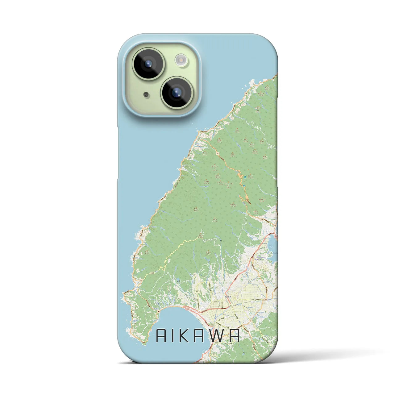 【相川】地図柄iPhoneケース（バックカバータイプ・ナチュラル）iPhone 15 用