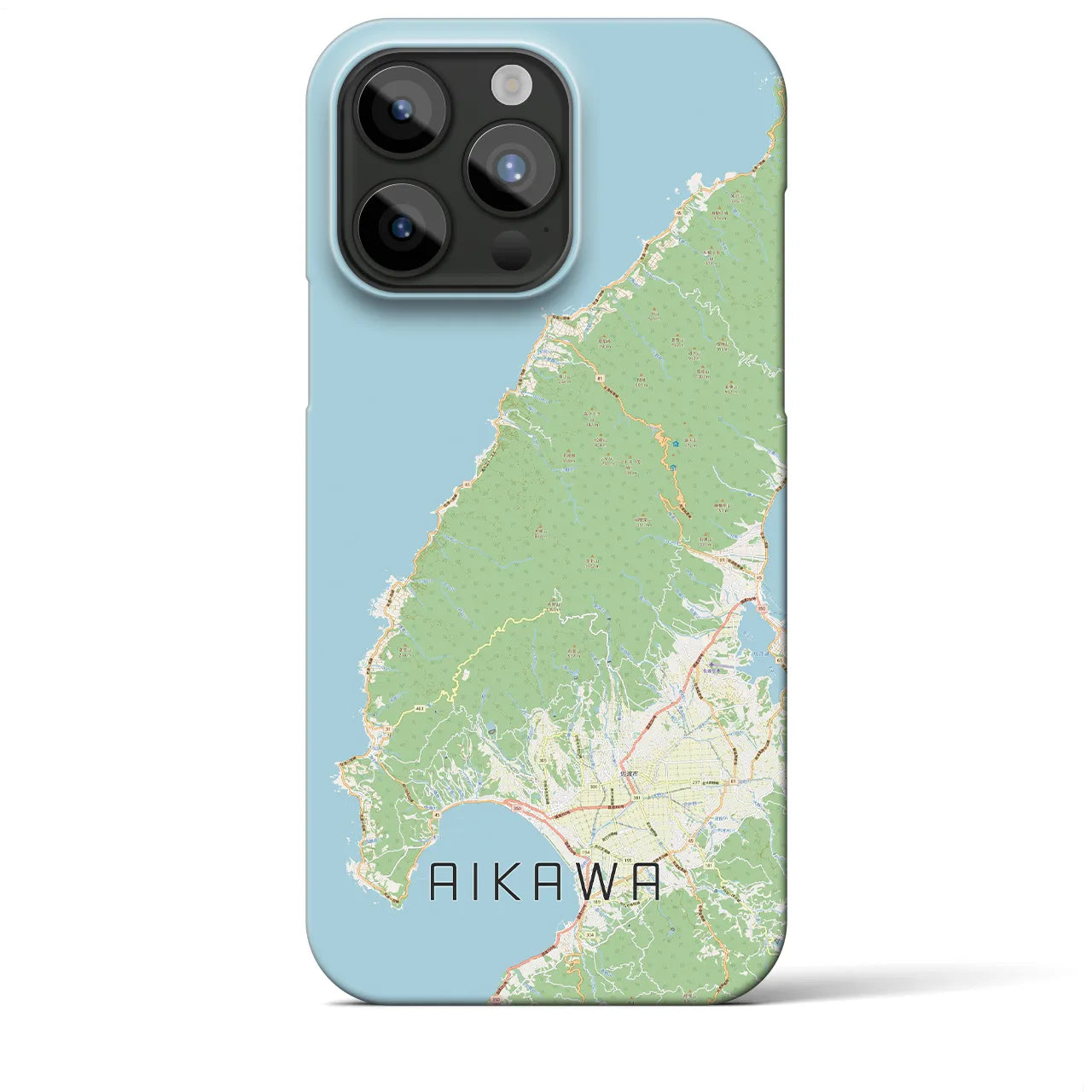 【相川】地図柄iPhoneケース（バックカバータイプ・ナチュラル）iPhone 15 Pro Max 用