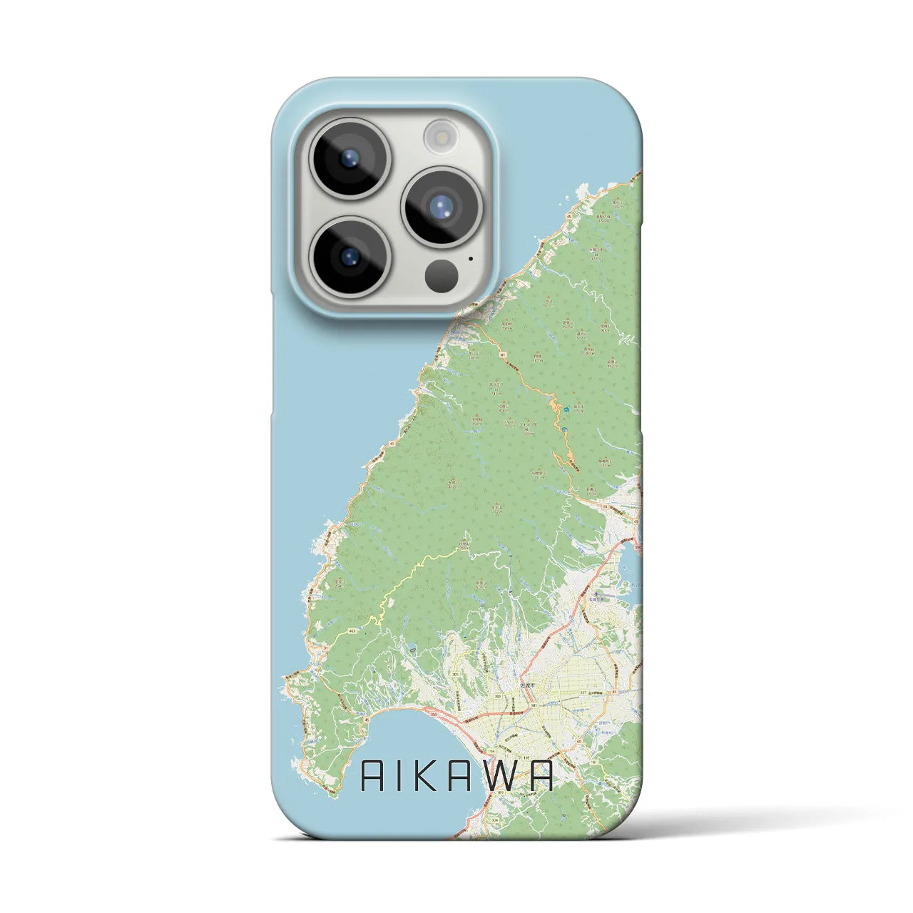 【相川】地図柄iPhoneケース（バックカバータイプ・ナチュラル）iPhone 15 Pro 用