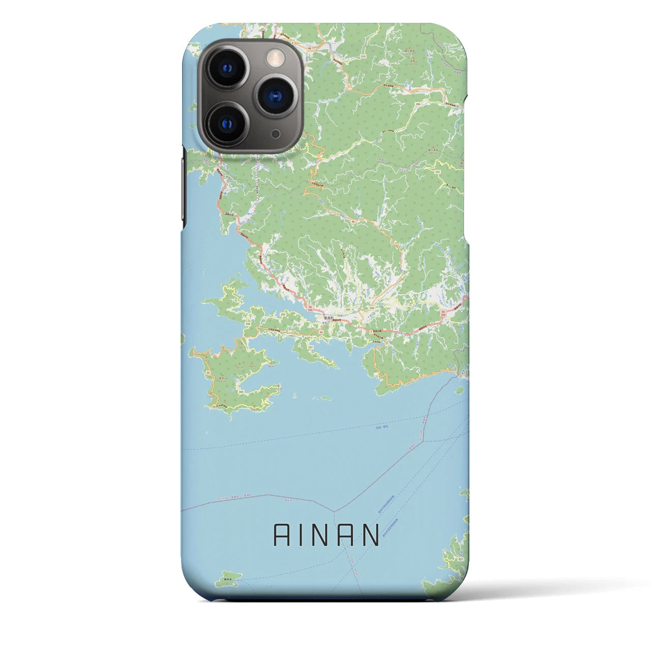 【愛南】地図柄iPhoneケース（バックカバータイプ・ナチュラル）iPhone 11 Pro Max 用