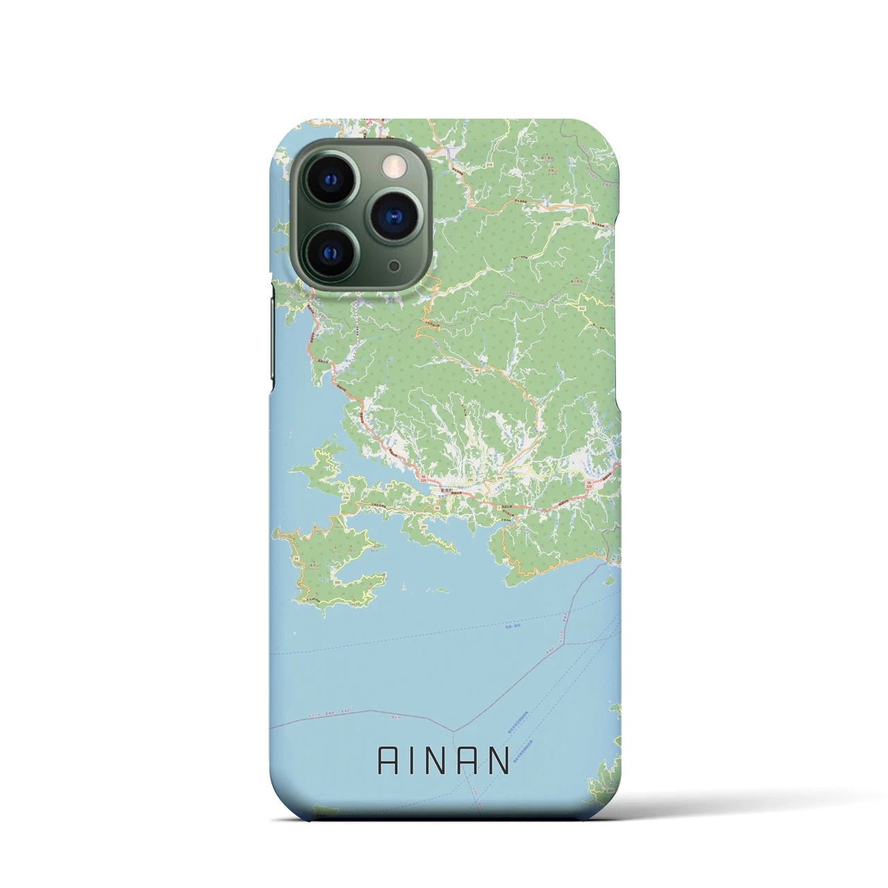 【愛南】地図柄iPhoneケース（バックカバータイプ・ナチュラル）iPhone 11 Pro 用