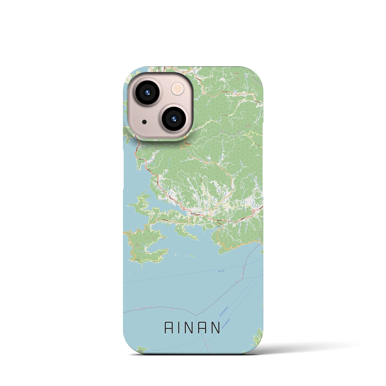 【愛南】地図柄iPhoneケース（バックカバータイプ・ナチュラル）iPhone 13 mini 用